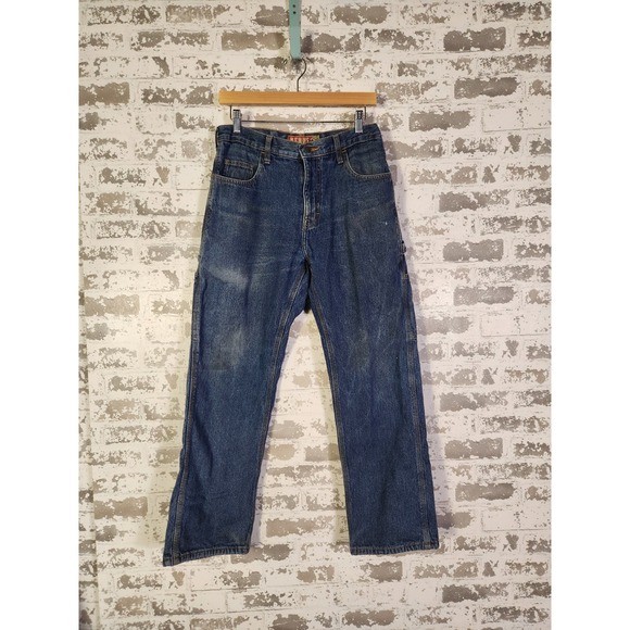 Berne Other - BERNE Mens Carpenter Jeans Size 30x30 Blue Denim Red Flannel Lined Workwear Pant